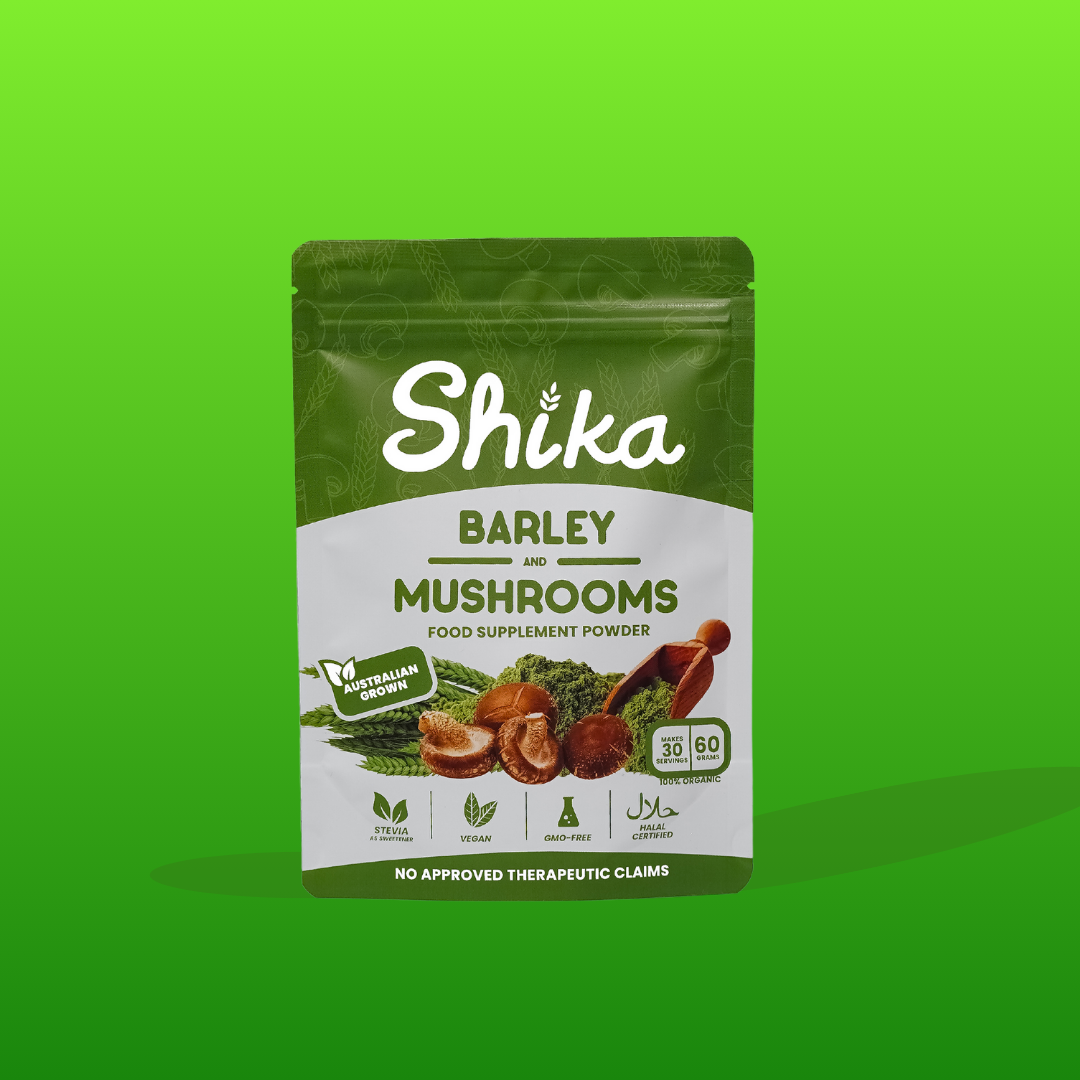 SHIKA BARLEY AND MUSHROOMS